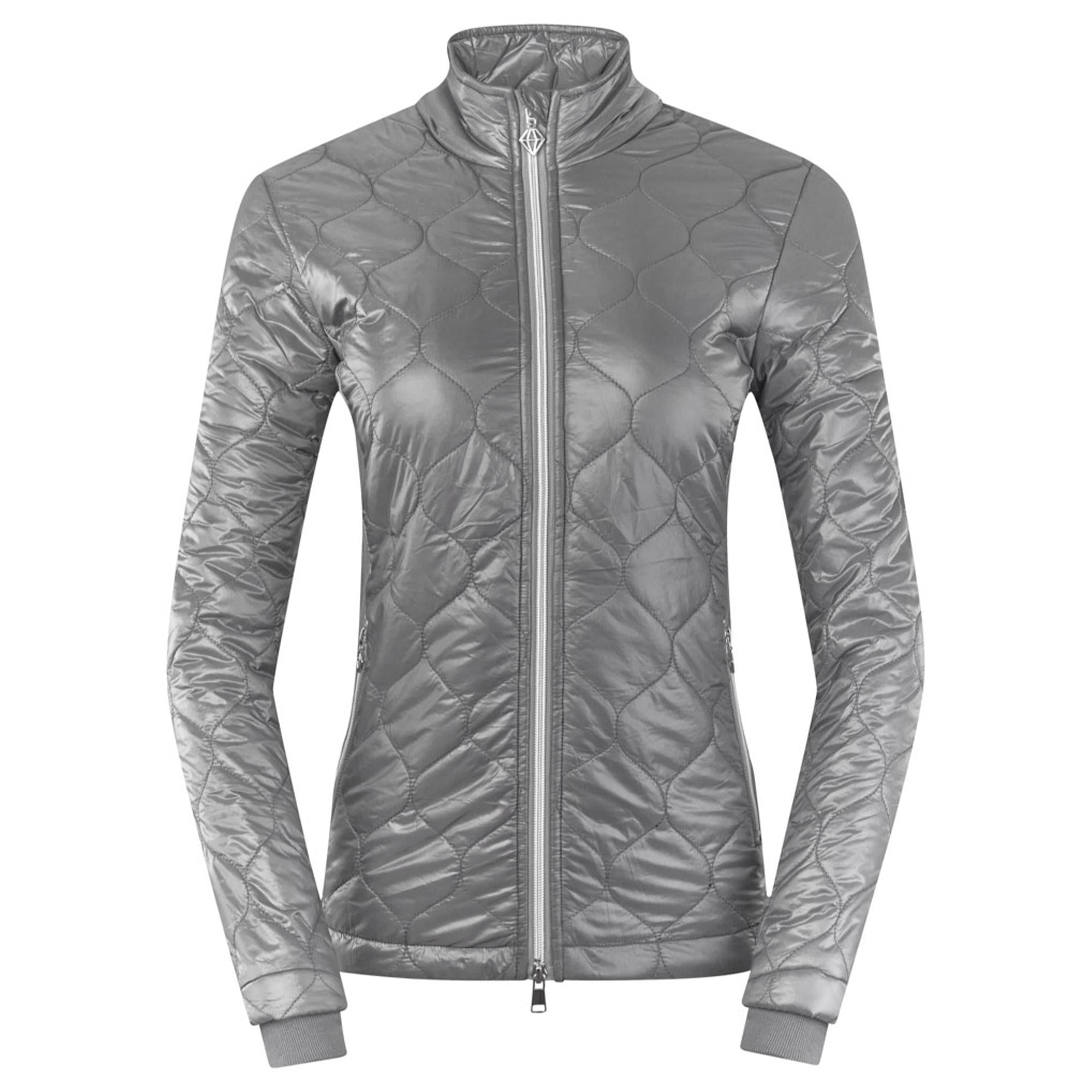 Pure Golf Bronwyn Quilted Ladies Golf Jacket Charcoal Grey